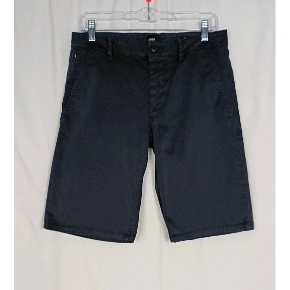 Hugo Boss Navy Blue Slice Slim Fit Shorts Flat Front Men's US 30